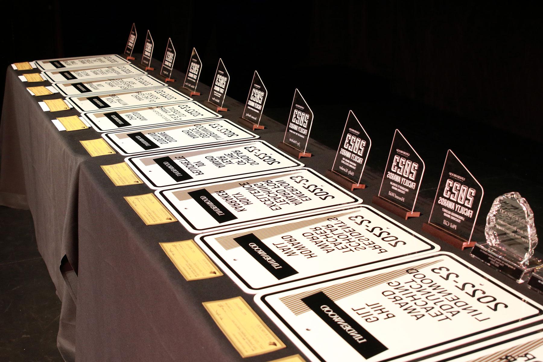 award winner signs and plaques